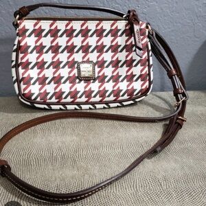 Dooney & Bourke Red and Black Houndstooth Crossbody Bag